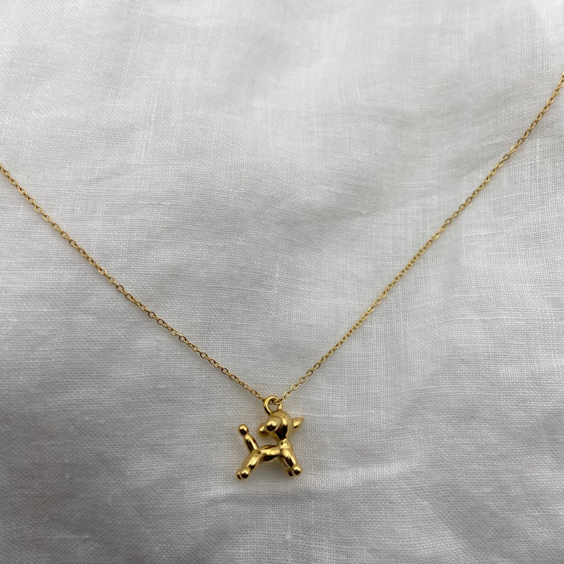 Cute Gold Plated Puppy Necklace
