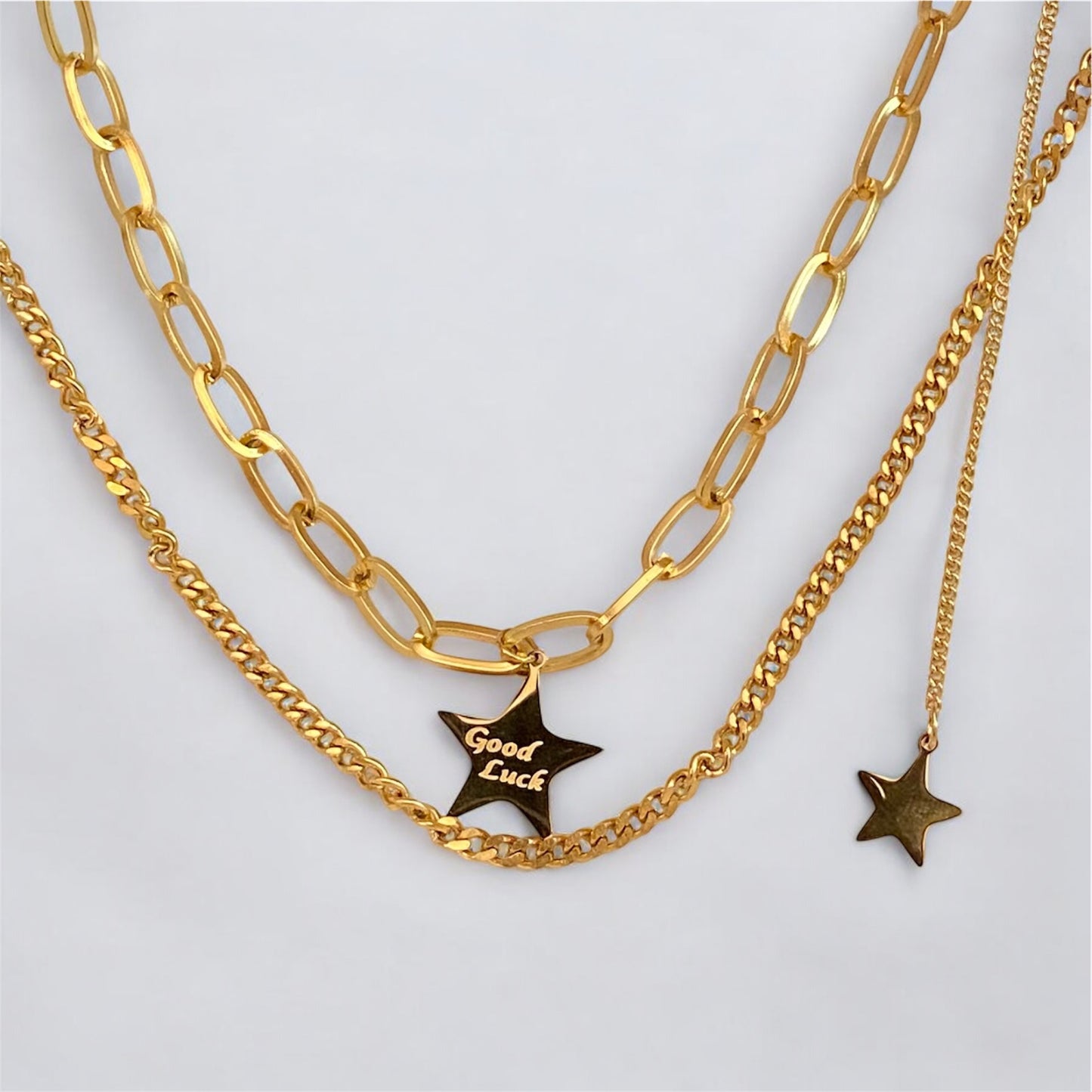 Good Luck Gold Plated Stainless Steel Necklace