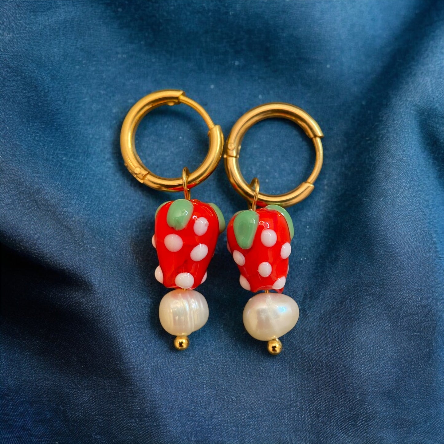 Strawberry Freshwater Pearl Earrings