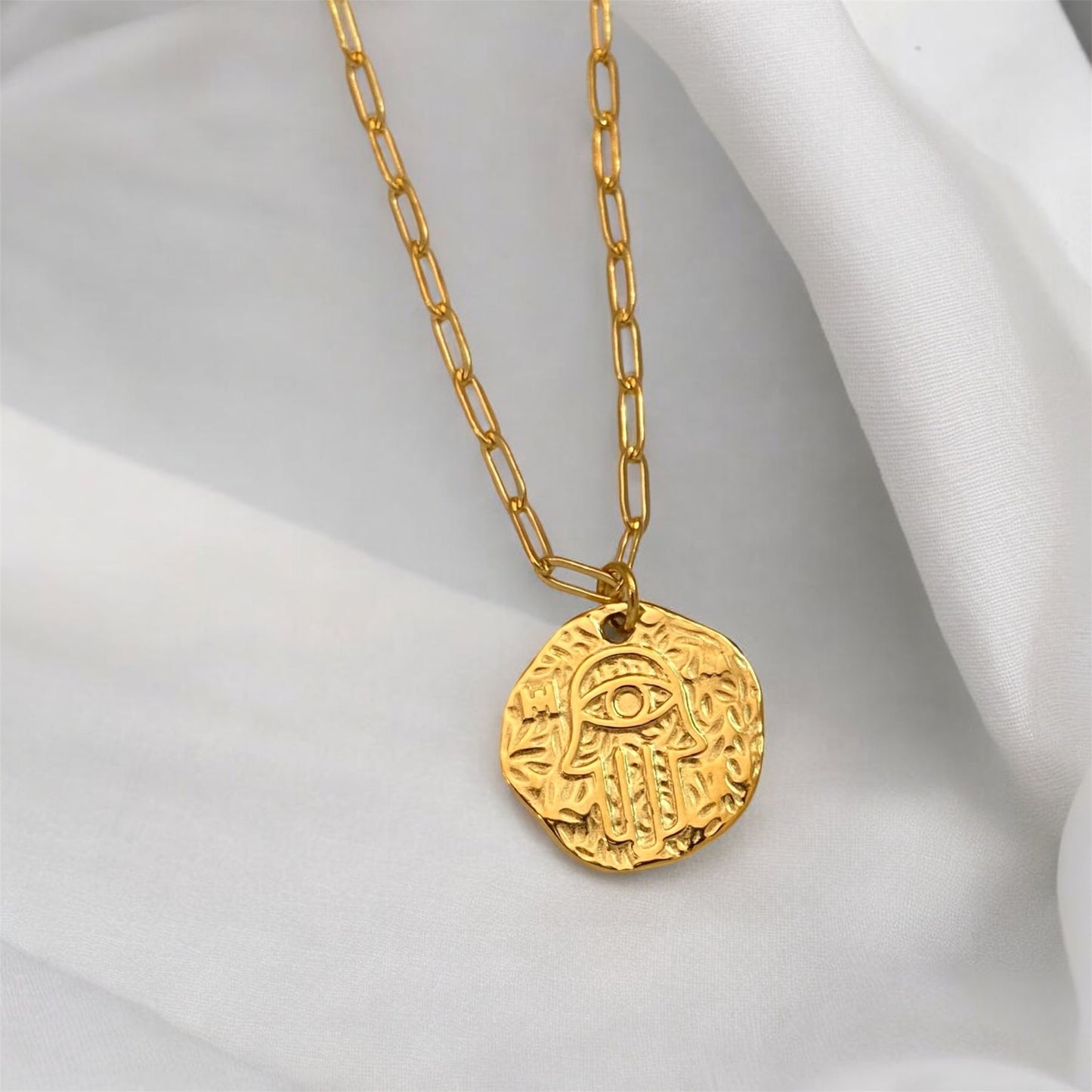 Gold Plated Hamsa Necklace