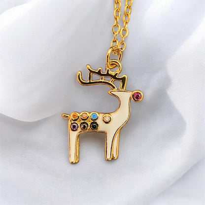 Cute Deer Zircon Necklace