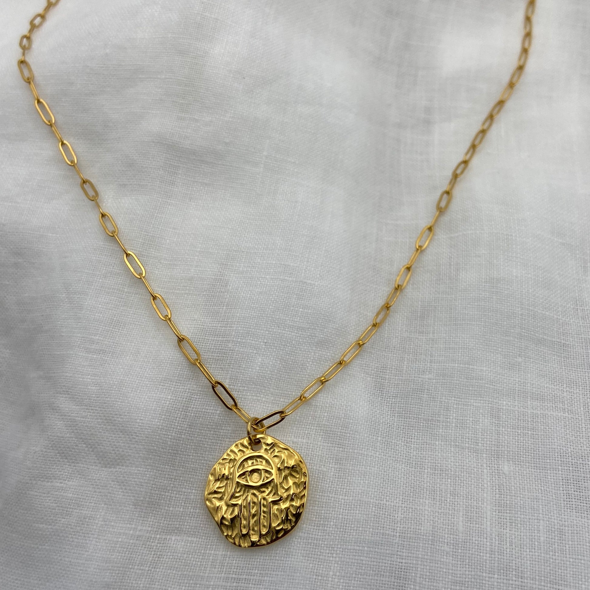 Gold Plated Hamsa Necklace
