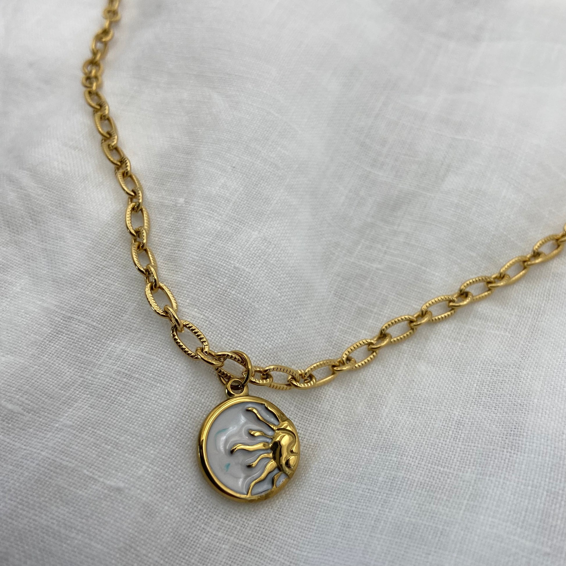 Sun Gold Plated Chain Necklace