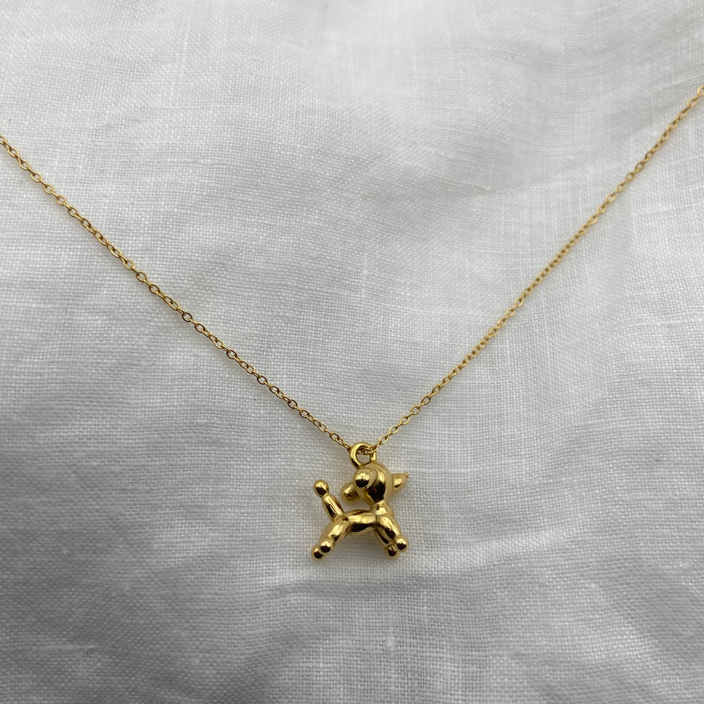 Cute Gold Plated Puppy Necklace