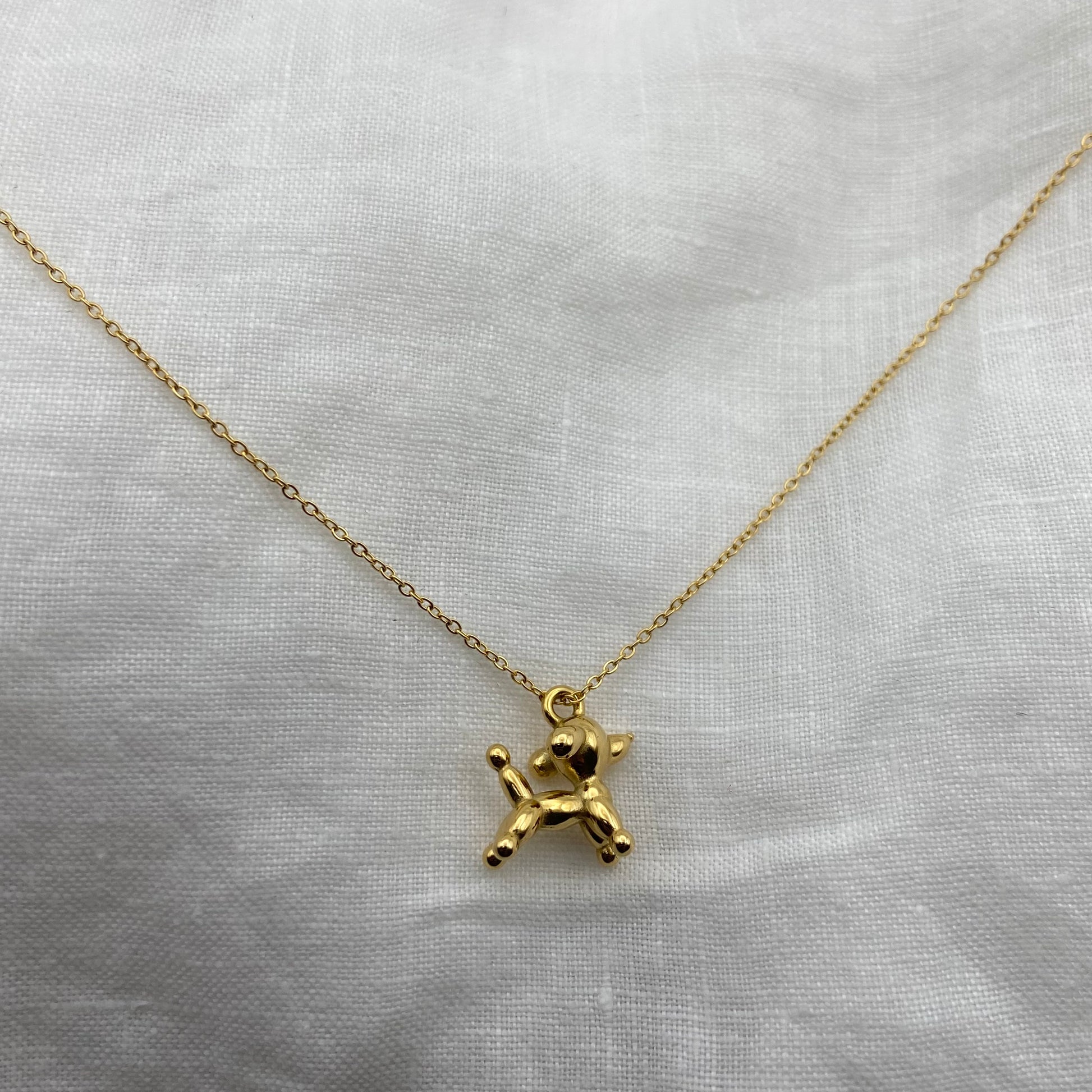 Cute Gold Plated Puppy Necklace