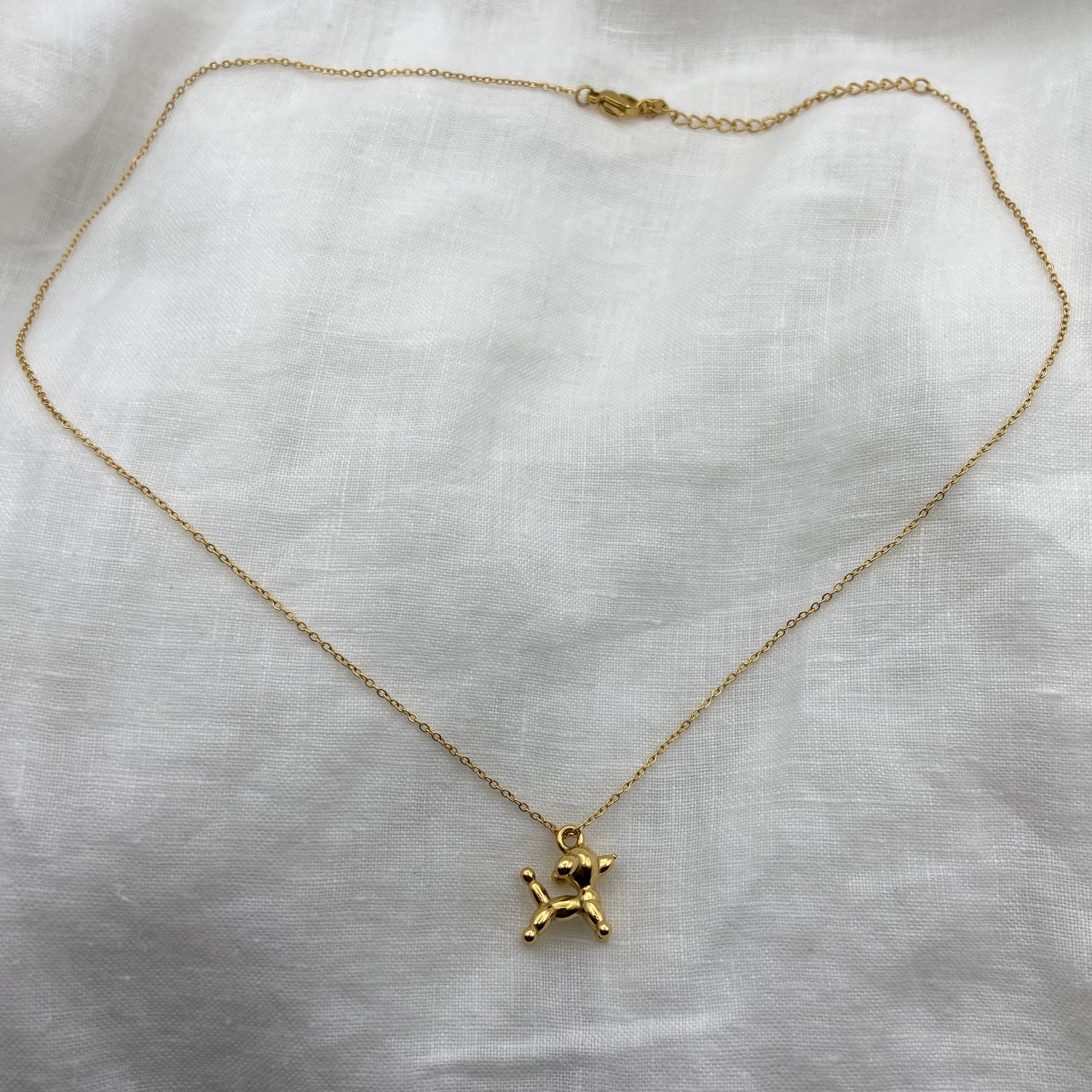 Cute Gold Plated Puppy Necklace