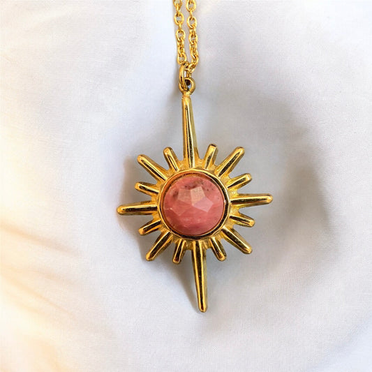 Natural Stone Rhodochrosite Necklace