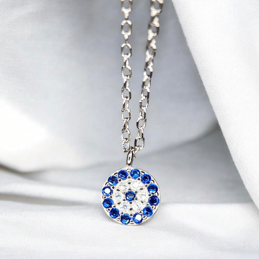 Evil Eye Necklace - Zircon & Sterling Silver