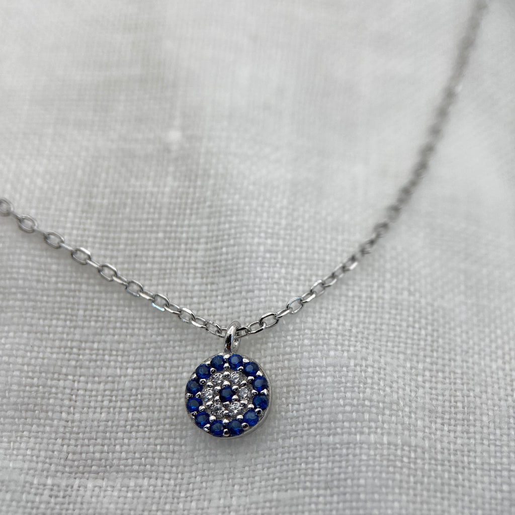 Evil Eye Necklace - Zircon & Sterling Silver