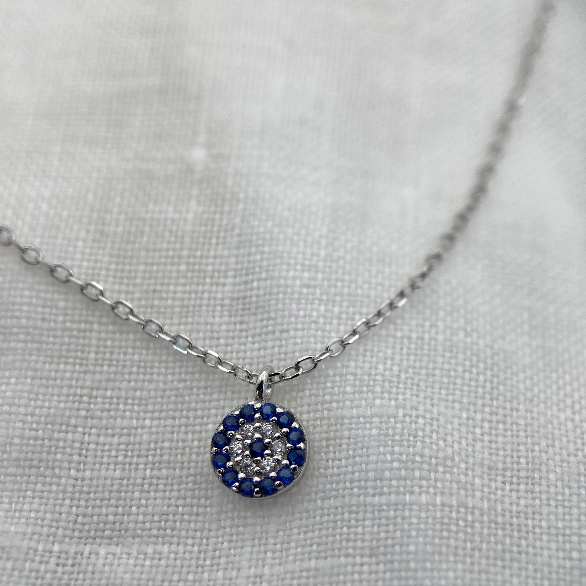 Evil Eye Necklace - Zircon & Sterling Silver