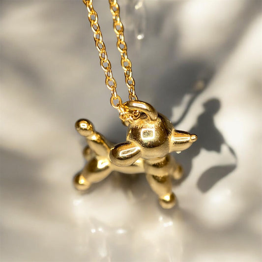 Cute Gold Plated Puppy Necklace