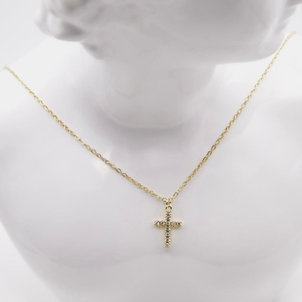 STEEL & ZIRCON CROSS
