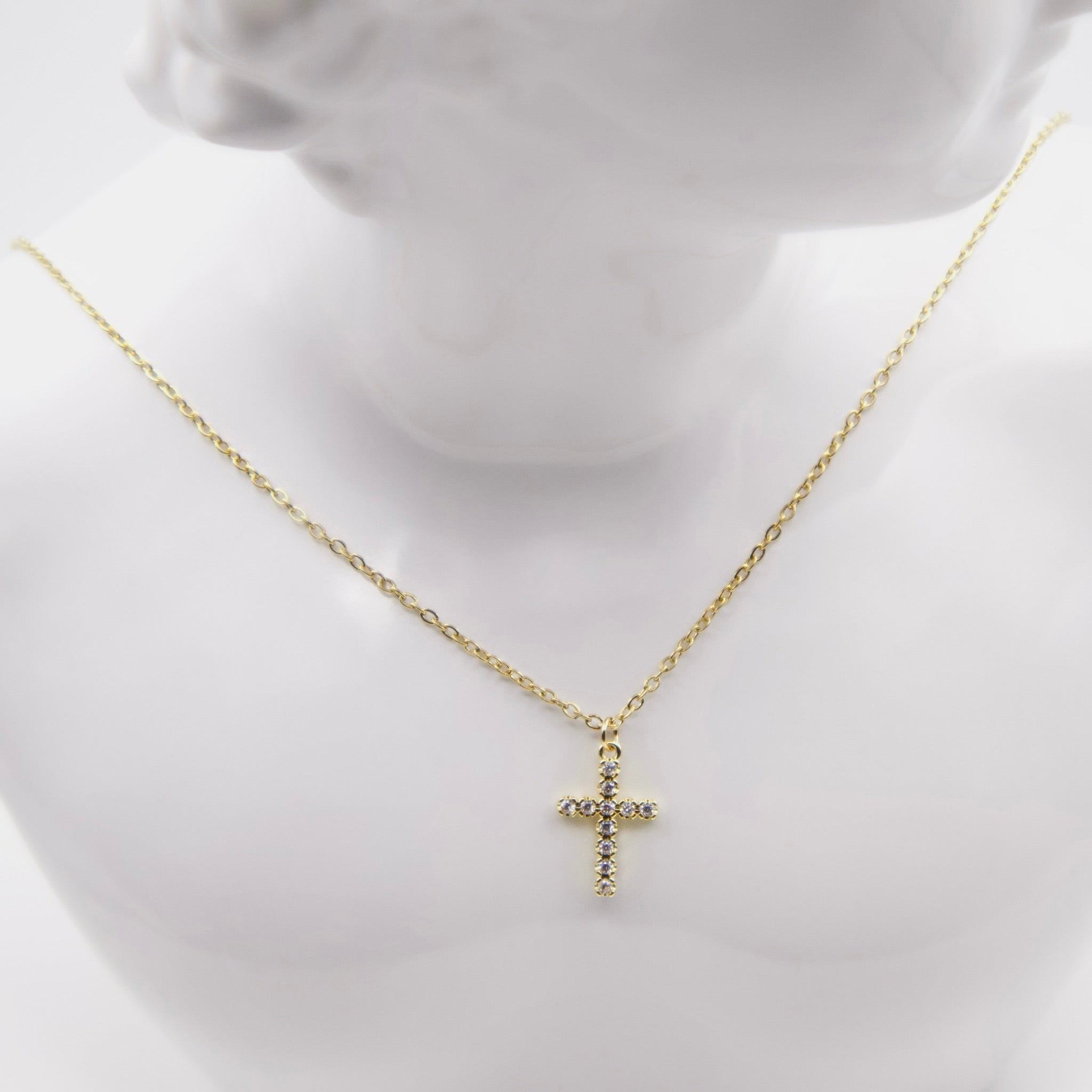 STEEL & ZIRCON CROSS