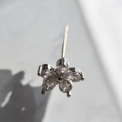 Only one piece Silver Flower Earring