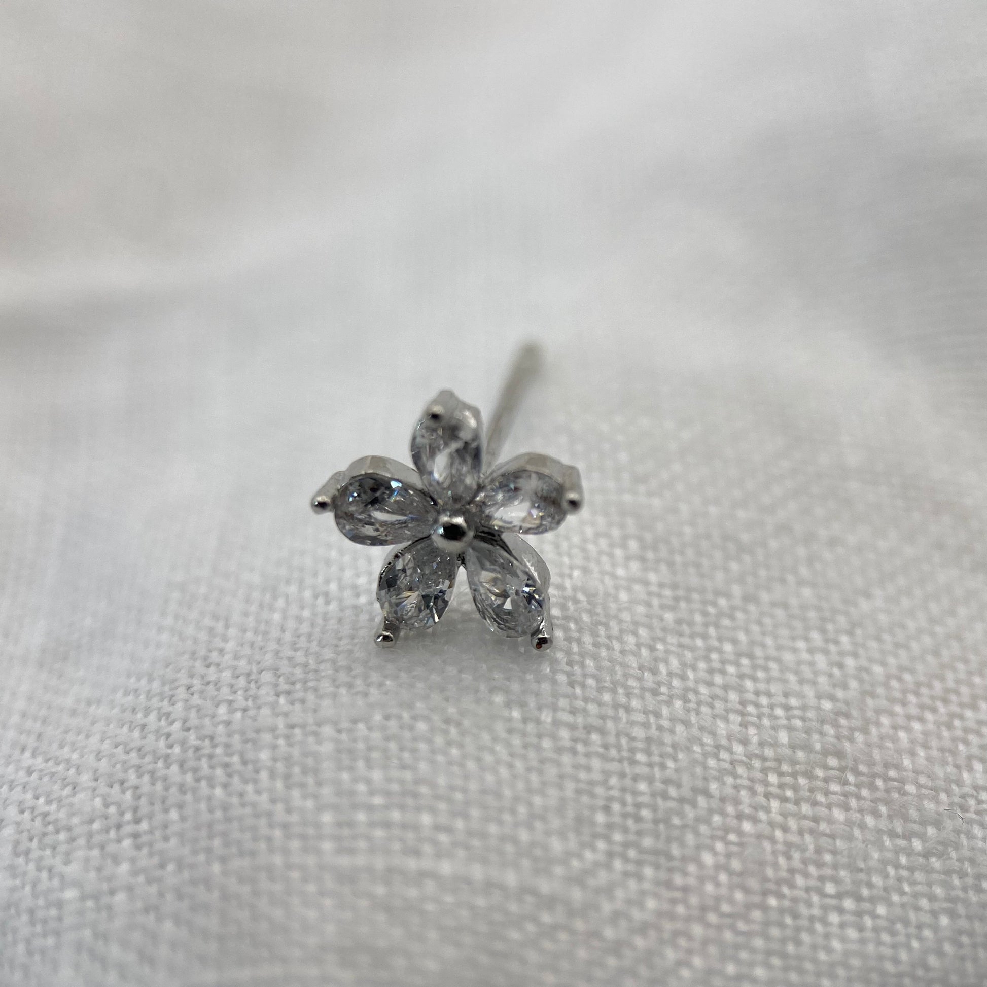 Only one piece Silver Flower Earring