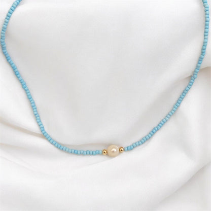 Cute Beaded Freshwater Pearl Necklace