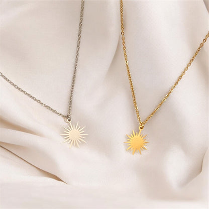 Sun Gold Plated Stainless Steel Minimal Necklace