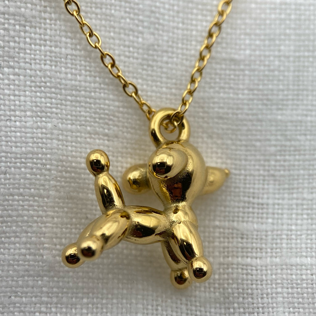 Cute Gold Plated Puppy Necklace