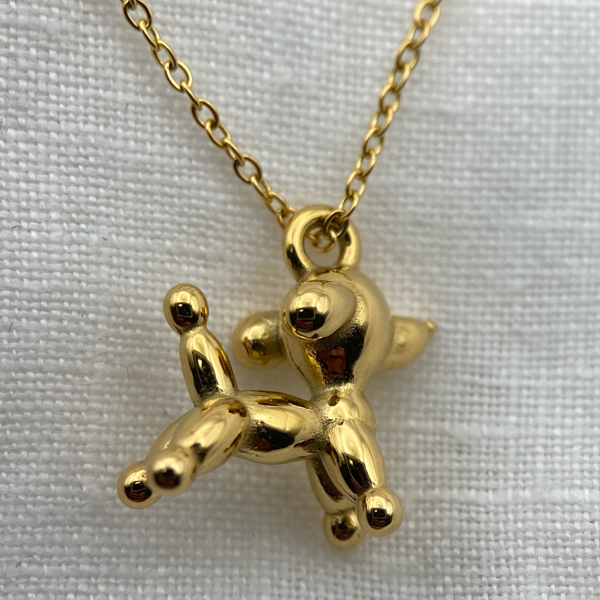 Cute Gold Plated Puppy Necklace
