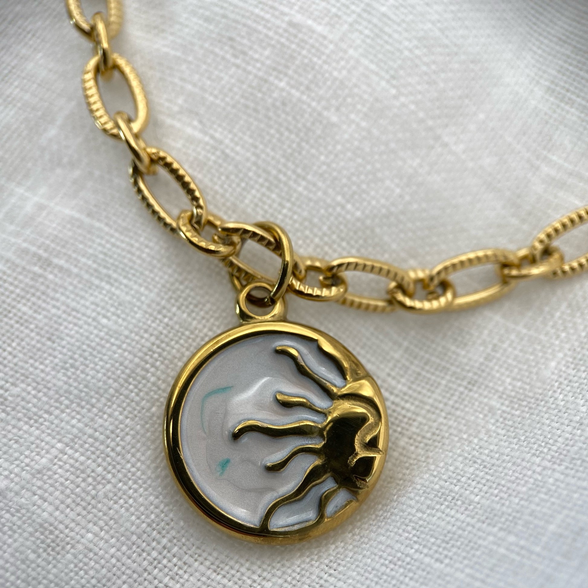Sun Gold Plated Chain Necklace