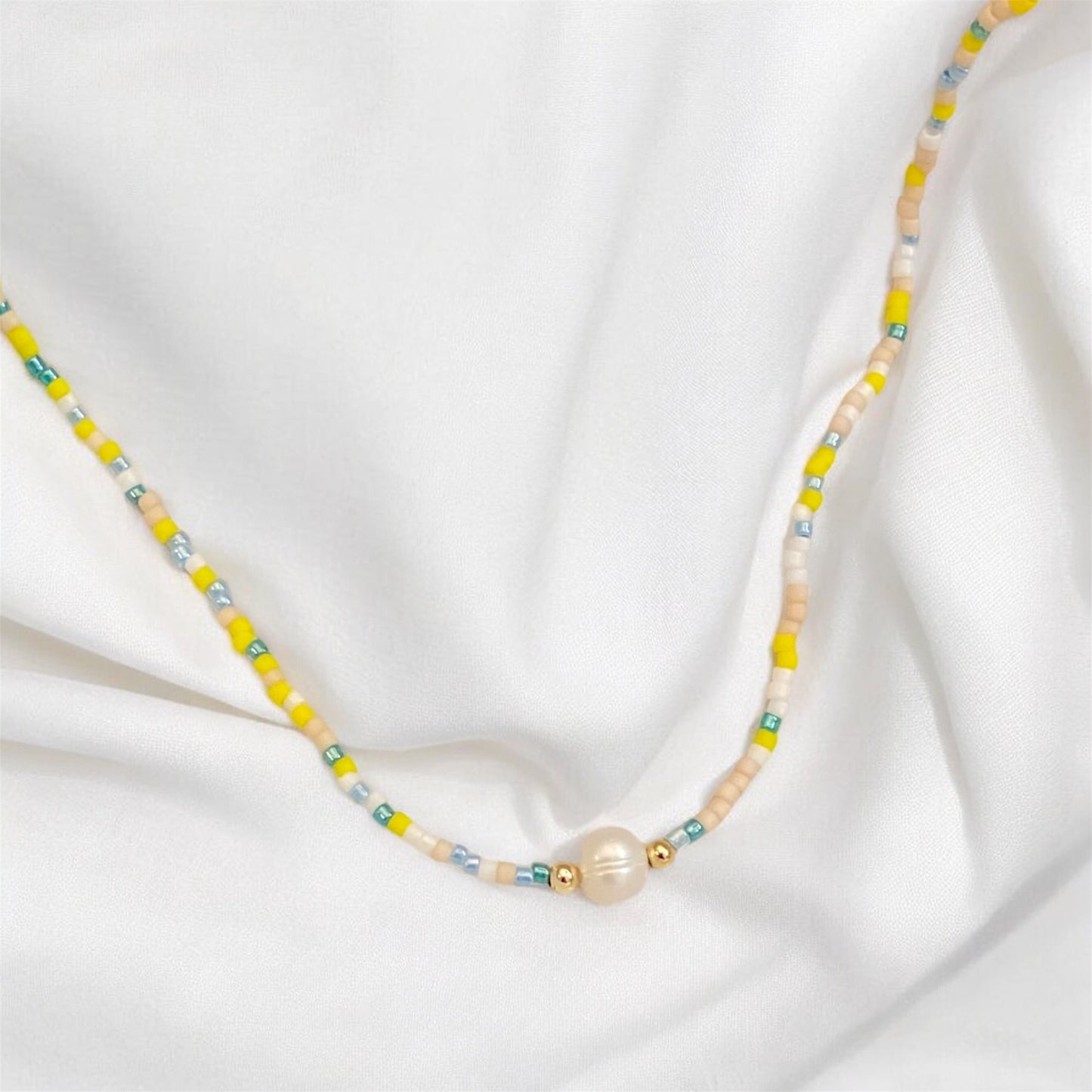 Cute Beaded Freshwater Pearl Necklace