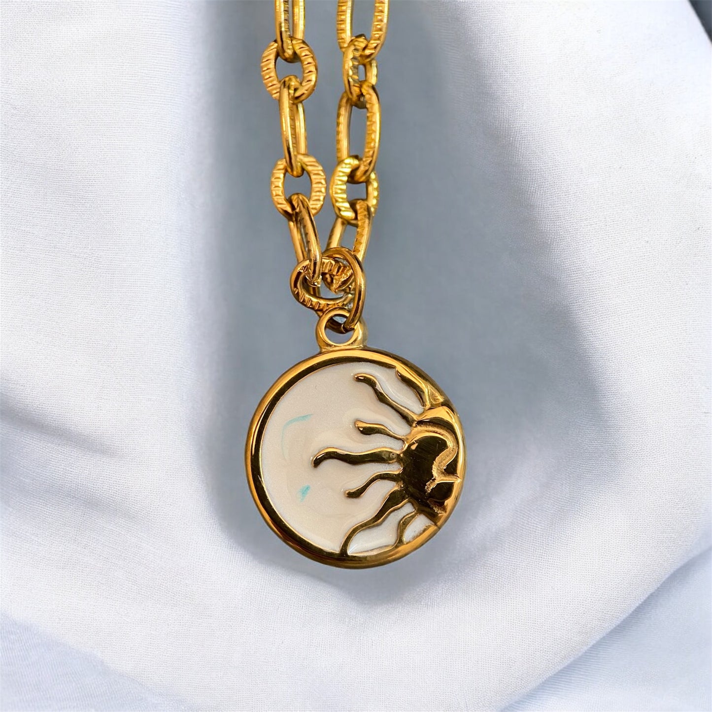 Sun Gold Plated Chain Necklace