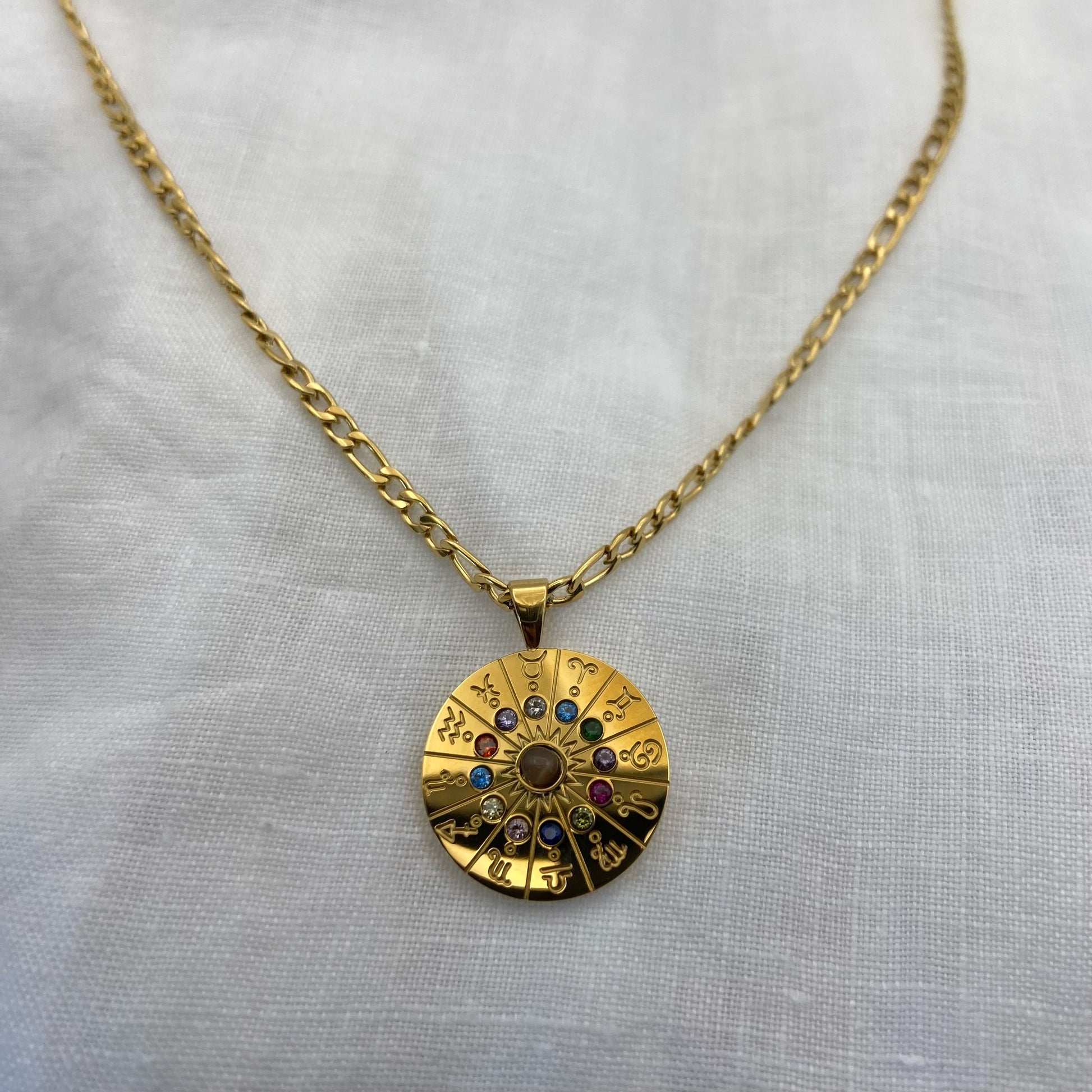 Zodiac Signs Necklace with Zircon