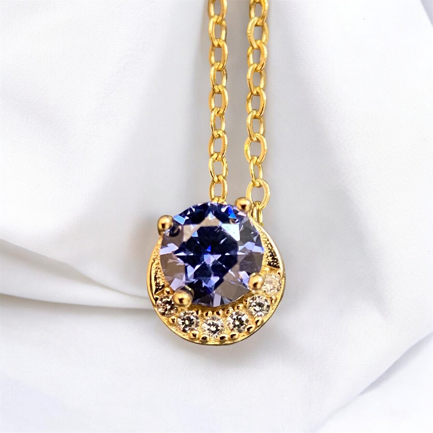 Blue Zircon Necklace