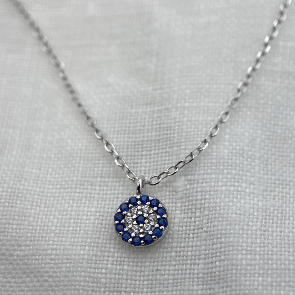 Evil Eye Necklace - Zircon & Sterling Silver