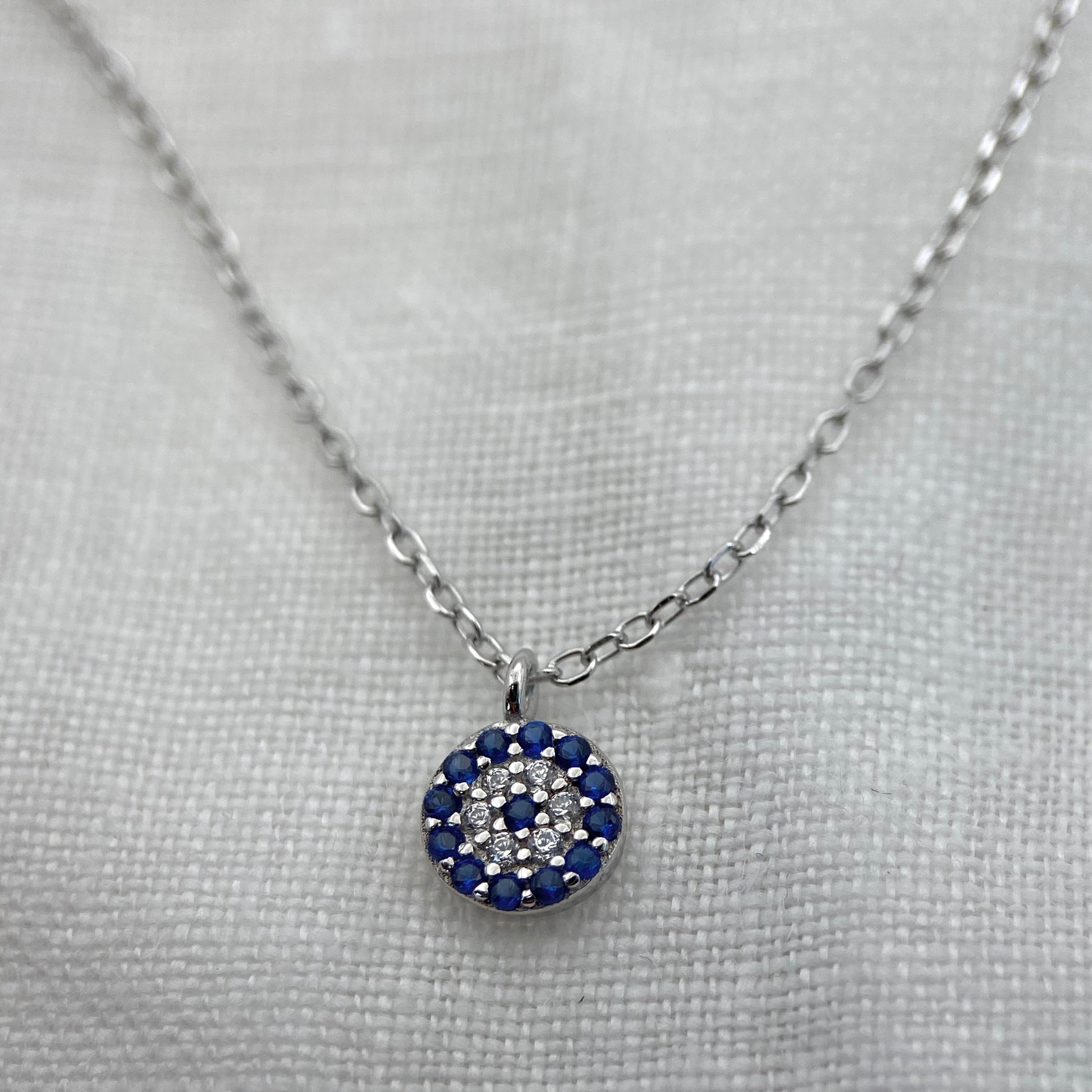 Evil Eye Necklace - Zircon & Sterling Silver