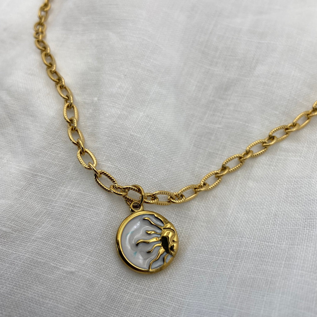 Sun Gold Plated Chain Necklace