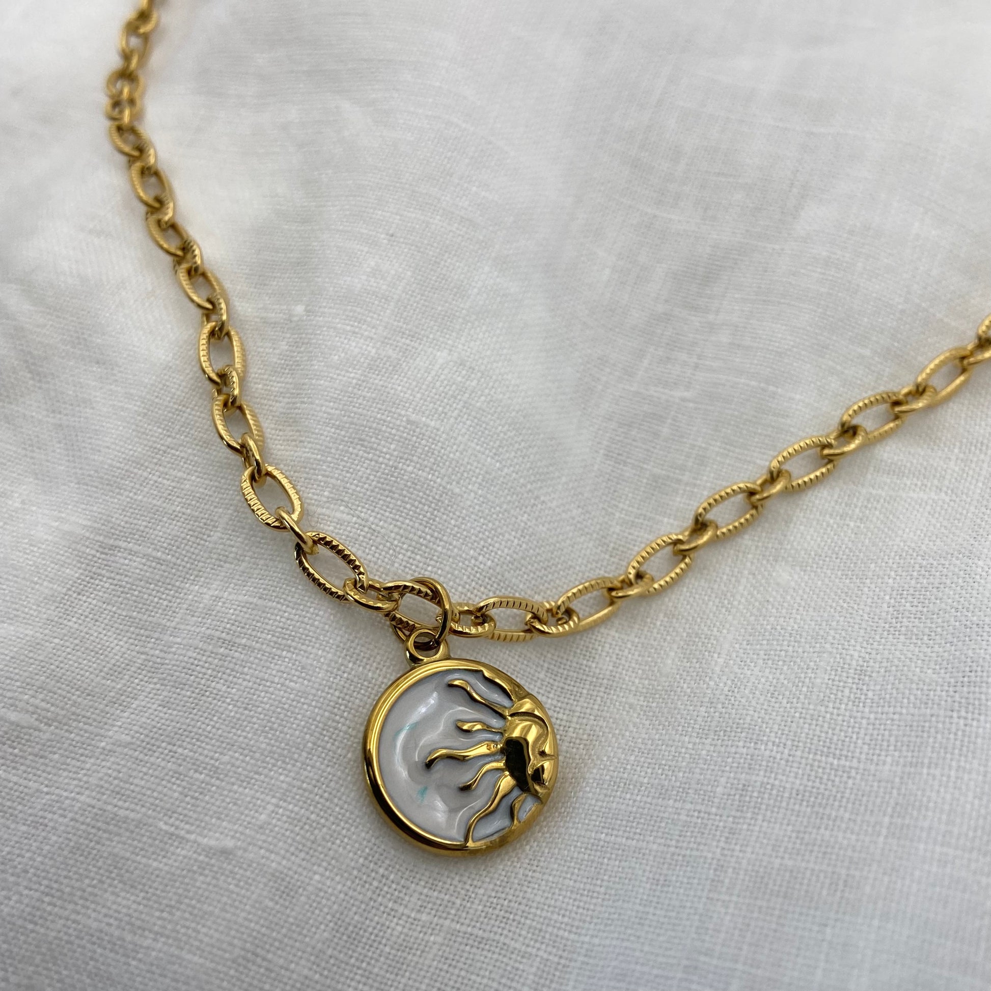 Sun Gold Plated Chain Necklace