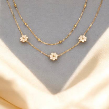 Stainless Steel Cute Flowers Necklace