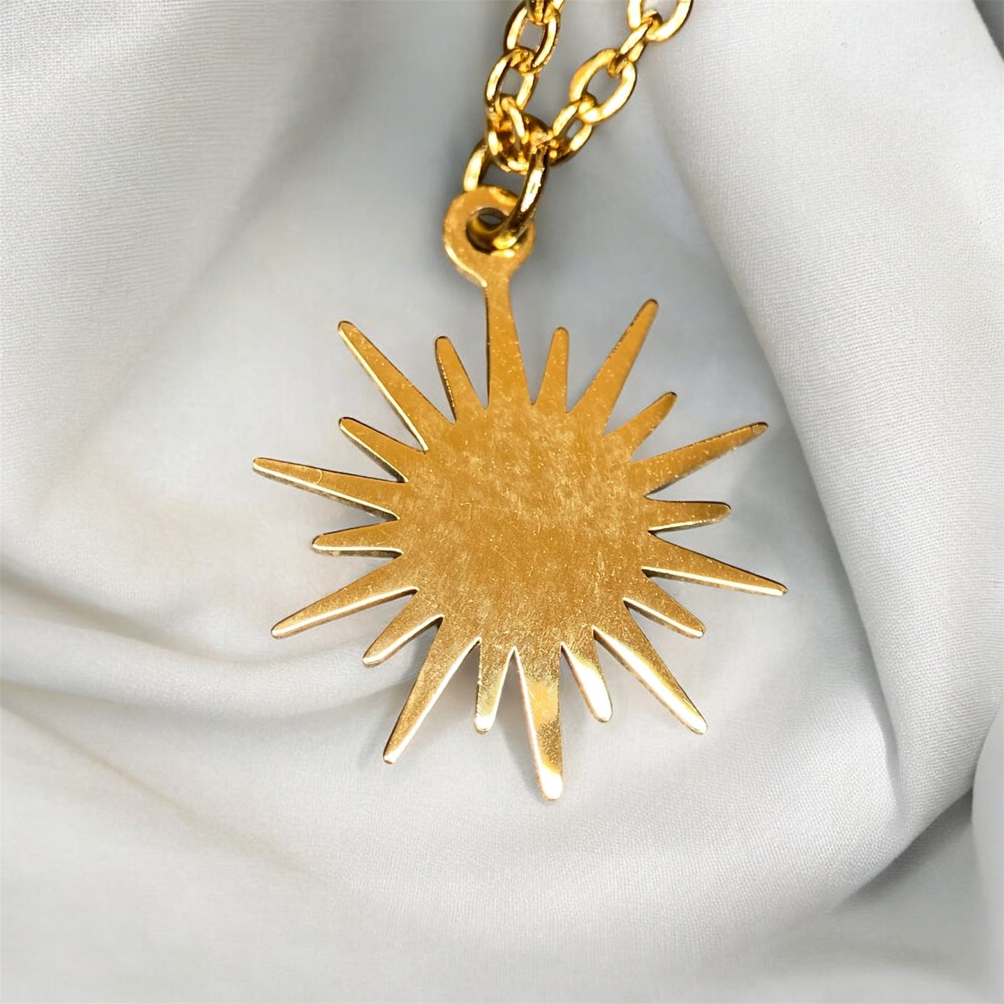 Sun Gold Plated Stainless Steel Minimal Necklace