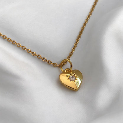 Hypoallergenic Heart Zircon Necklace