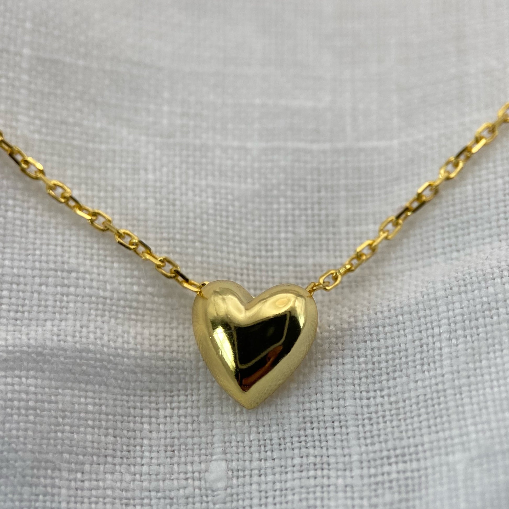 Sterling Silver Gold Plated Minimal Heart Necklace