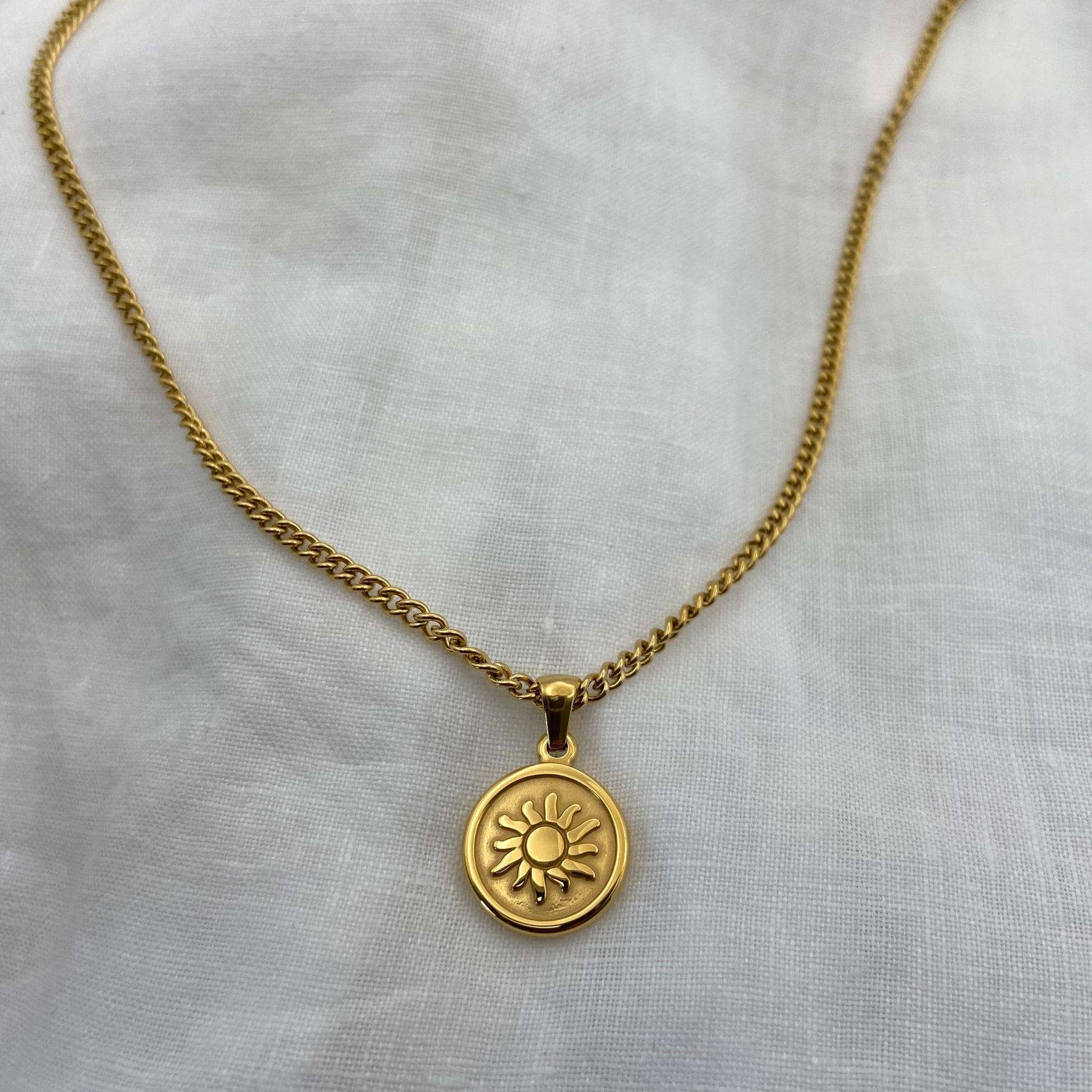 Gold Plated Sun - Moon Stainless Steel Necklace