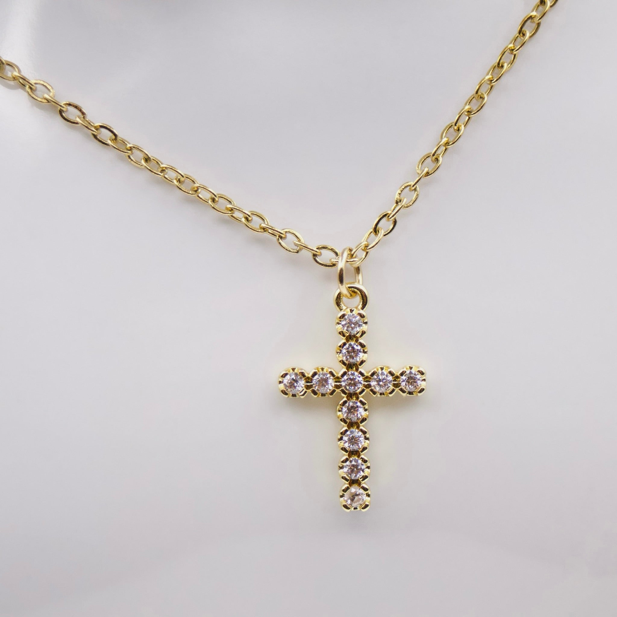 STEEL & ZIRCON CROSS