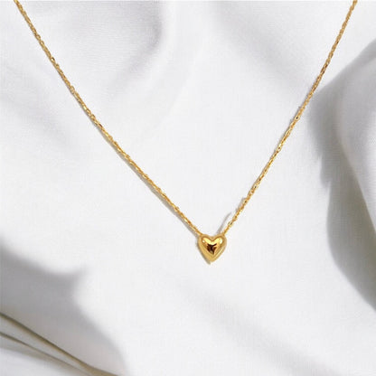 Sterling Silver Gold Plated Minimal Heart Necklace