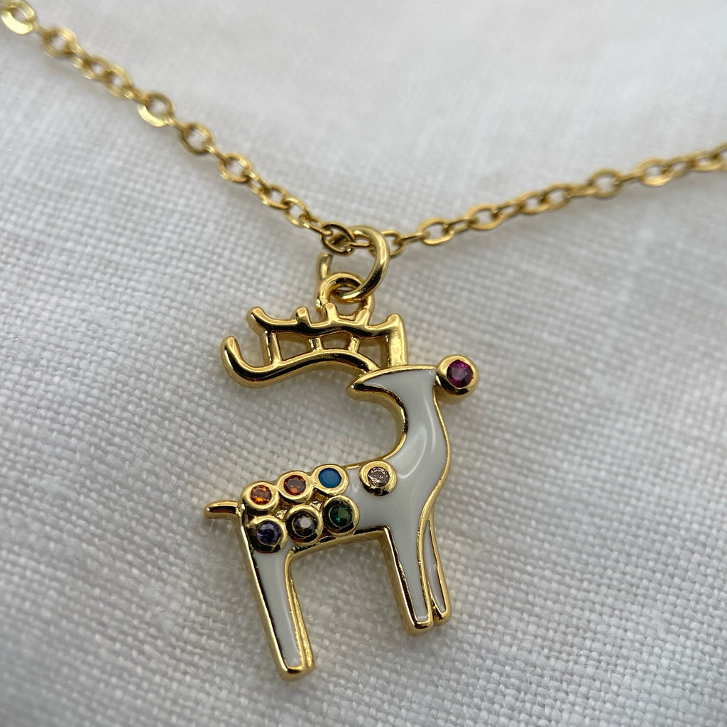 Cute Deer Zircon Necklace