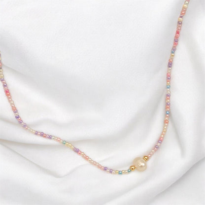 Cute Beaded Freshwater Pearl Necklace