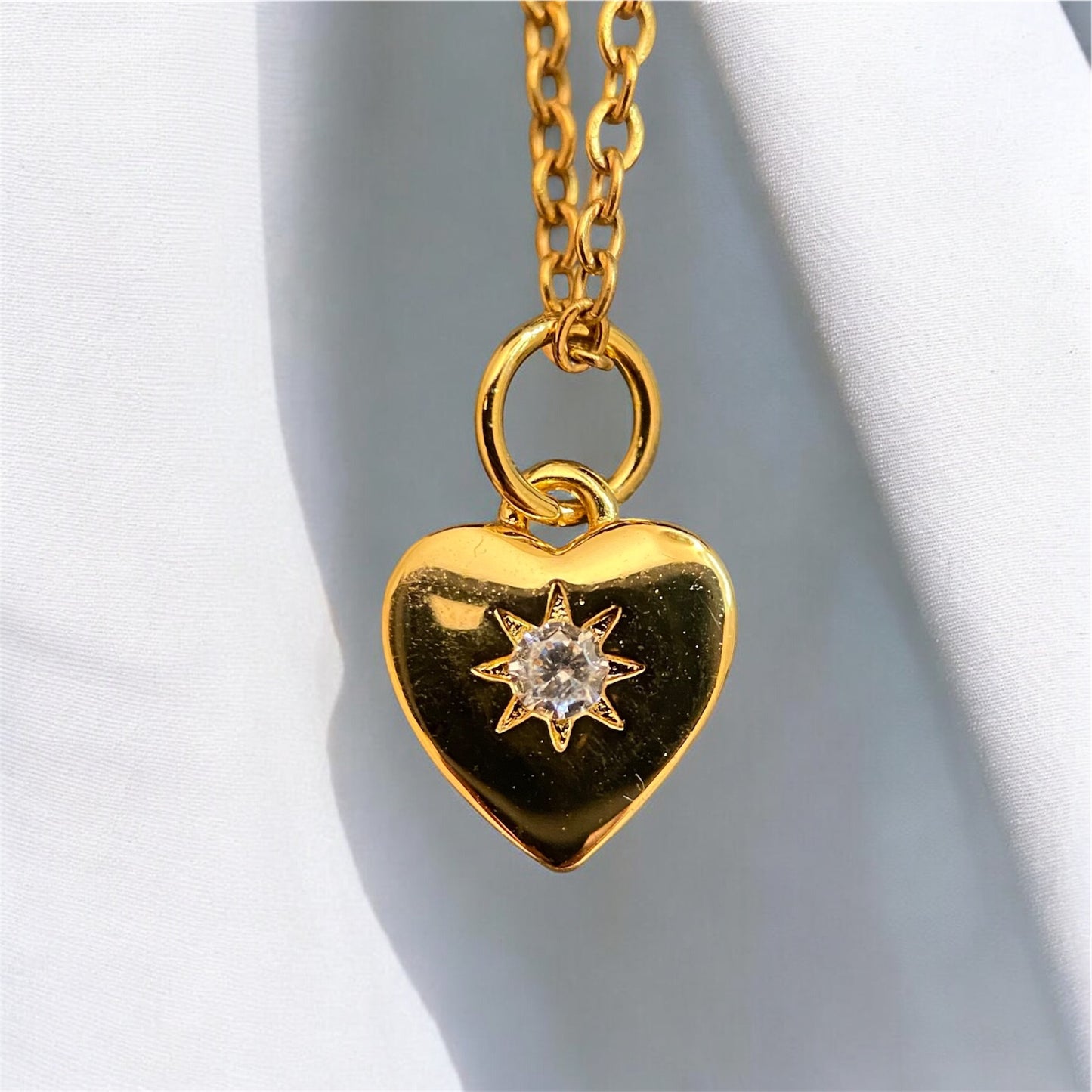 Hypoallergenic Heart Zircon Necklace