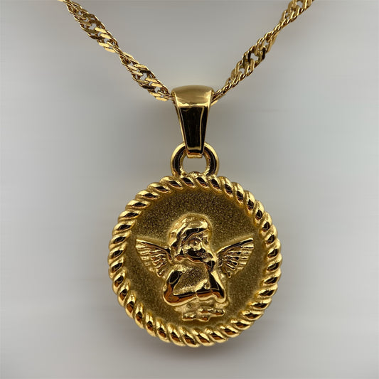 Angel Gold Plated Necklace - GREEK LORDE