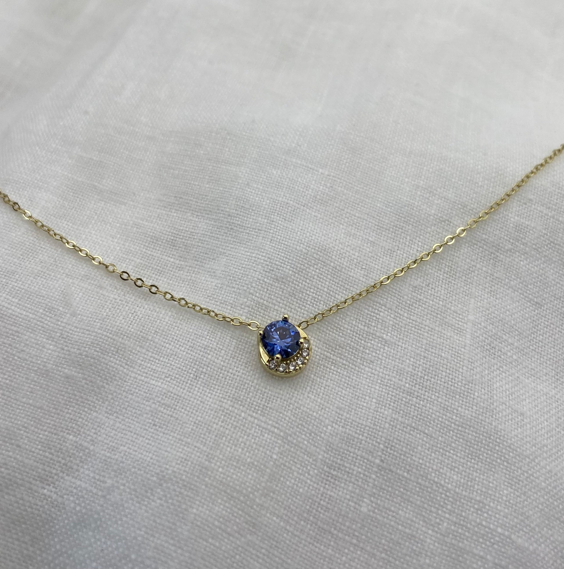 Blue Zircon Necklace