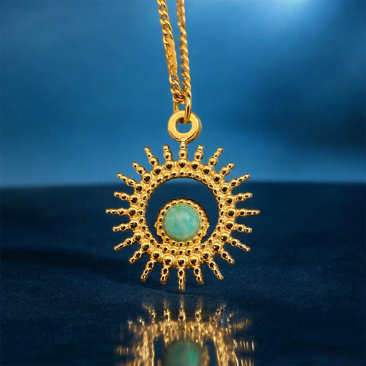 Turquoise Gold Plated Sunlight Necklace