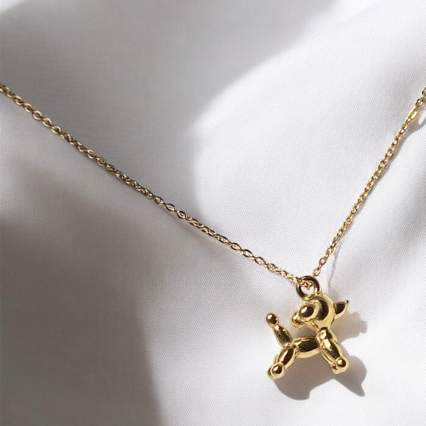 Cute Gold Plated Puppy Necklace