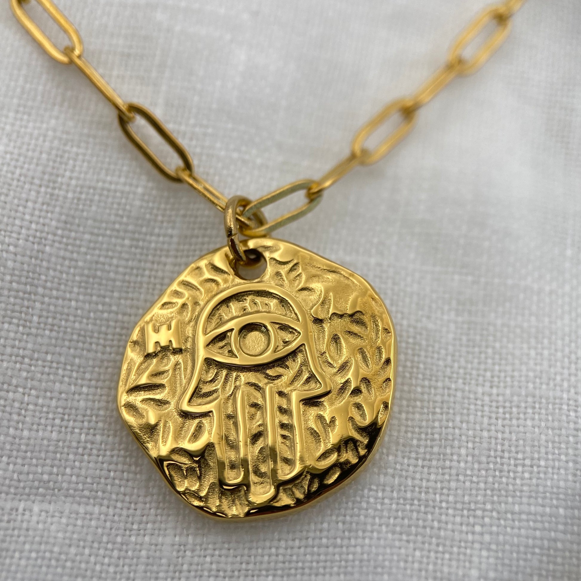 Gold Plated Hamsa Necklace