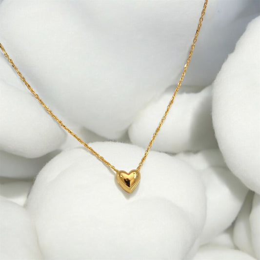 Sterling Silver Gold Plated Minimal Heart Necklace