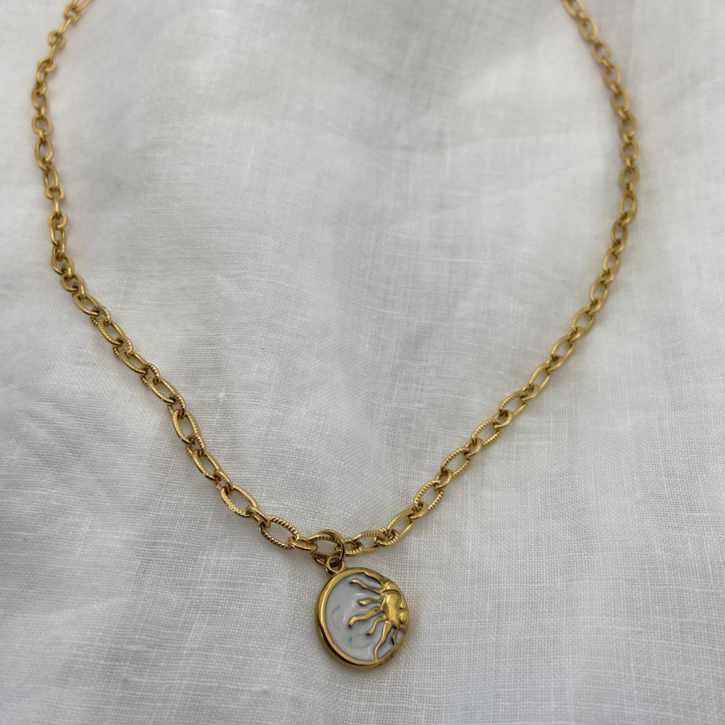Sun Gold Plated Chain Necklace