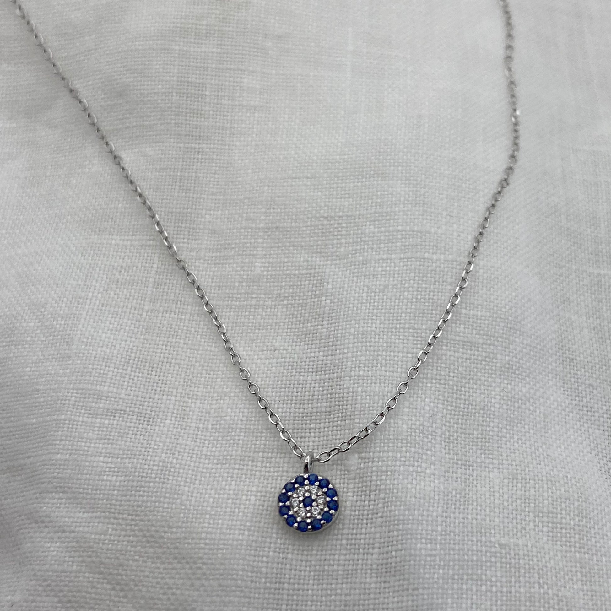 Evil Eye Necklace - Zircon & Sterling Silver